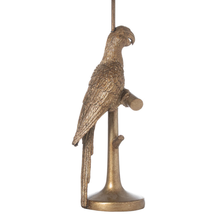 Hill Interiors 21654 Percy The Parrot Gold Table Lamp With Teal Velvet Shade