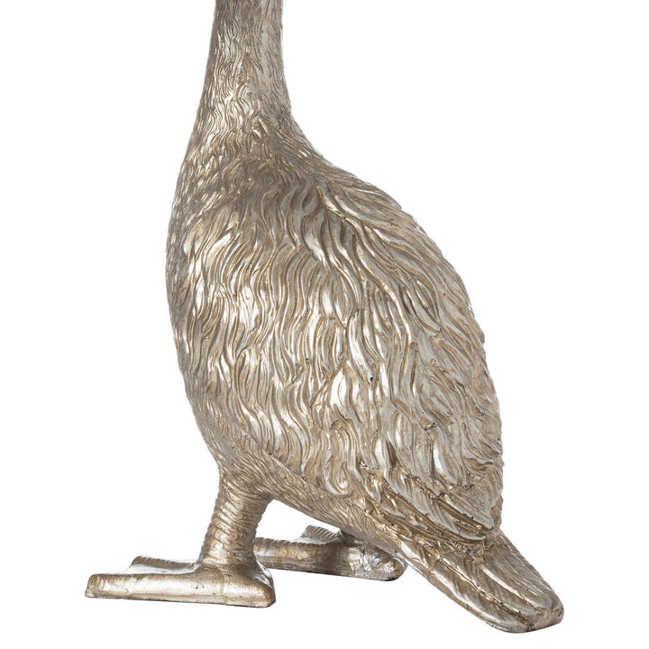 Hill Interiors 21667 Gary the Goose Silver Table Lamp With Grey Velvet Shade