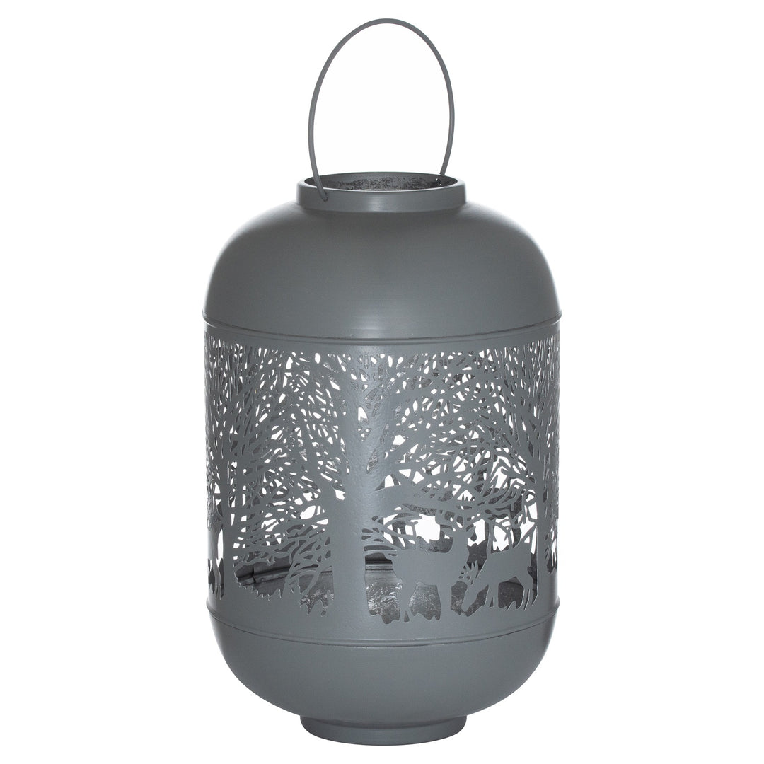 Hill Interiors 21679 Medium Silver And Grey Glowray Dome Forest Lantern