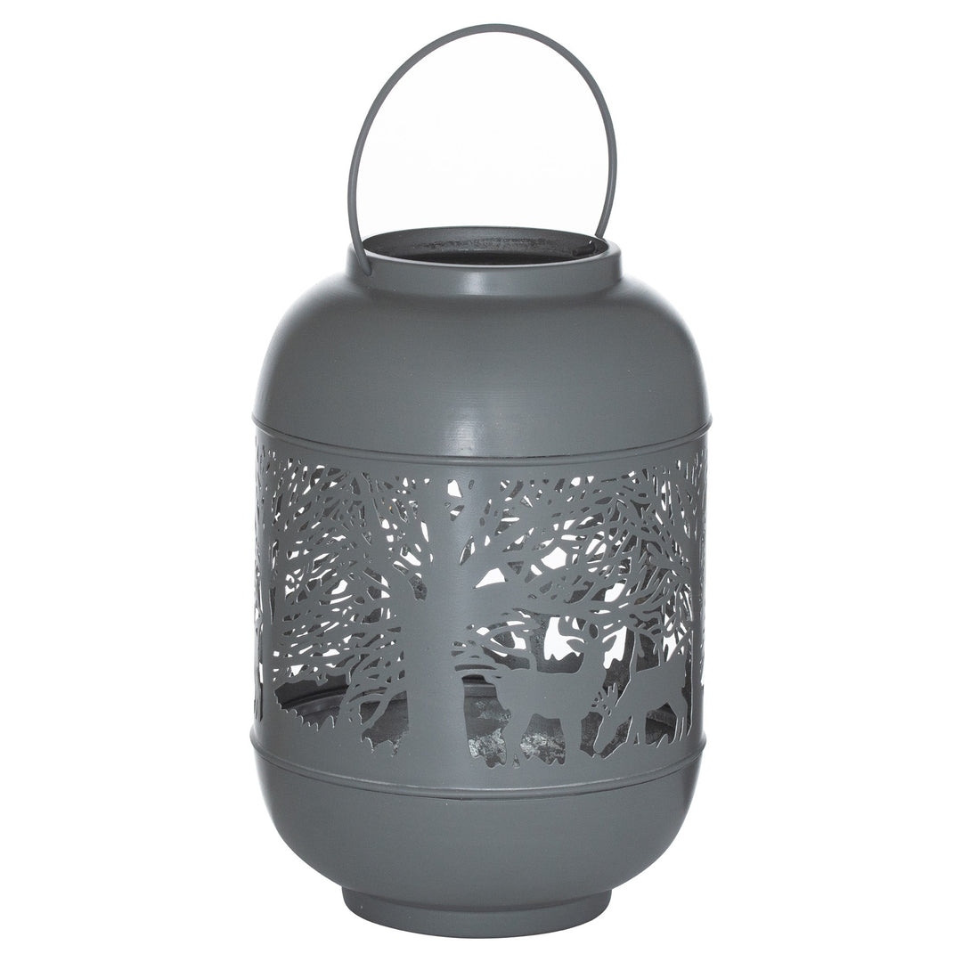 Hill Interiors 21680 Large Silver And Grey Glowray Dome Forest Lantern