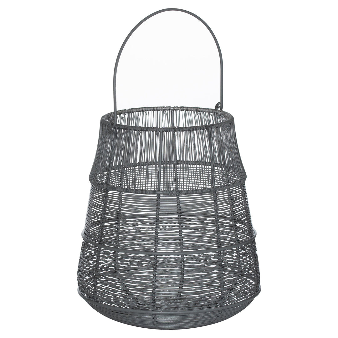 Hill Interiors 21681 Medium Wire Silver And Grey Glowray Conical Lantern
