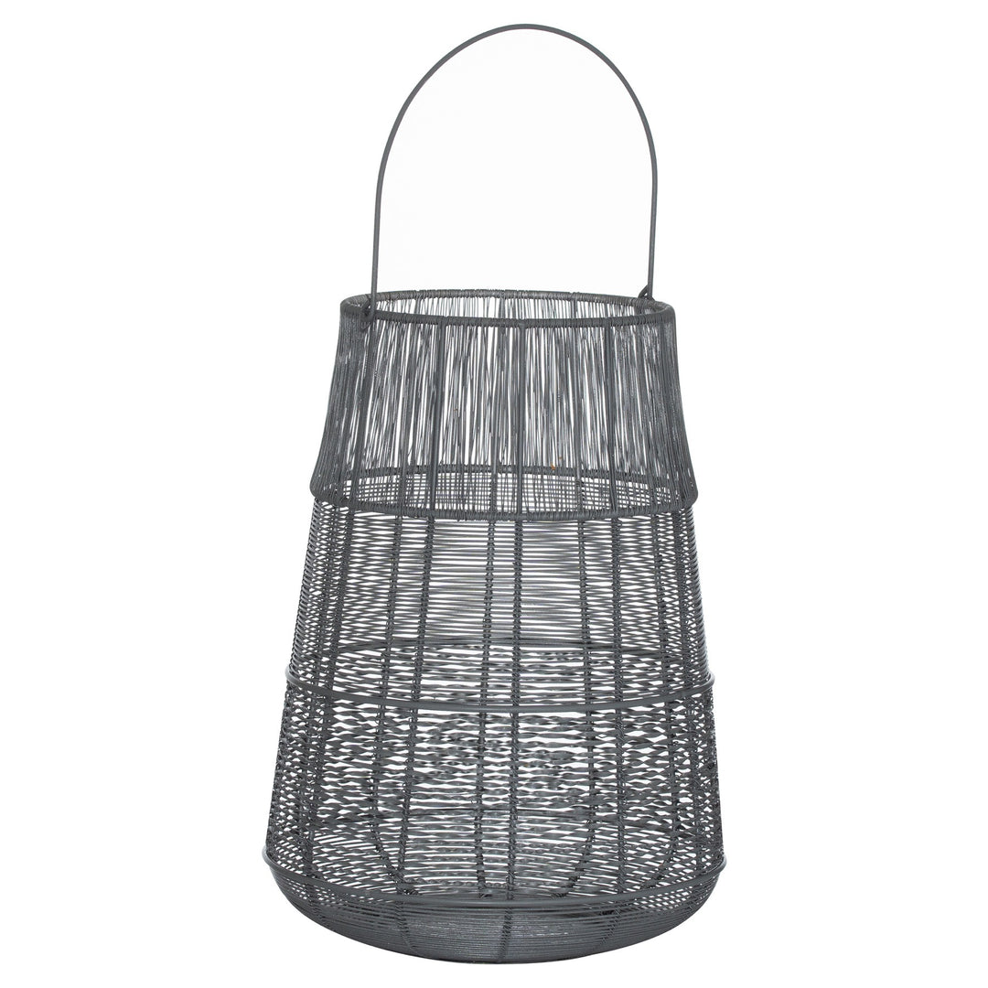 Hill Interiors 21682 Large Wire Silver And Grey Glowray Conical Lantern