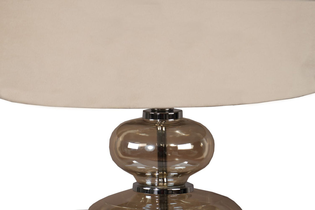 Hill Interiors 22070 Justicia Metallic Glass Lamp With Velvet Shade