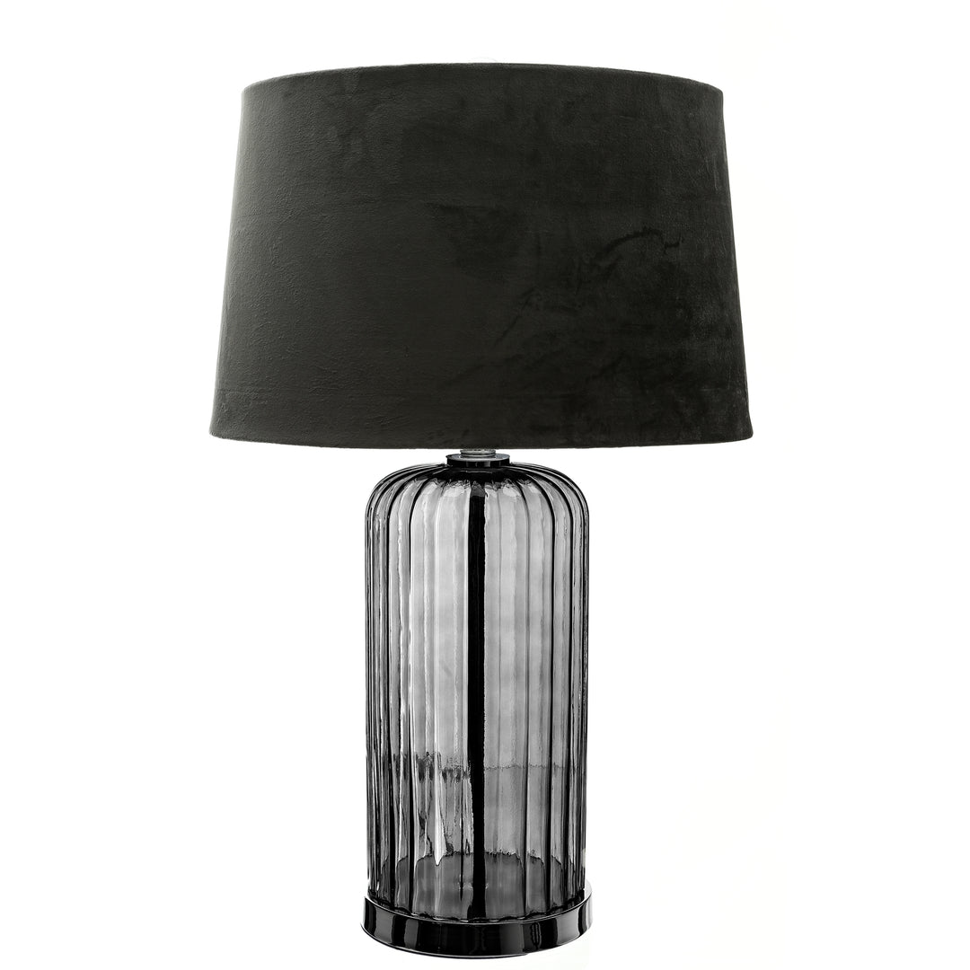 Hill Interiors 22071 Alberta Metallic Glass Lamp With Velvet Shade