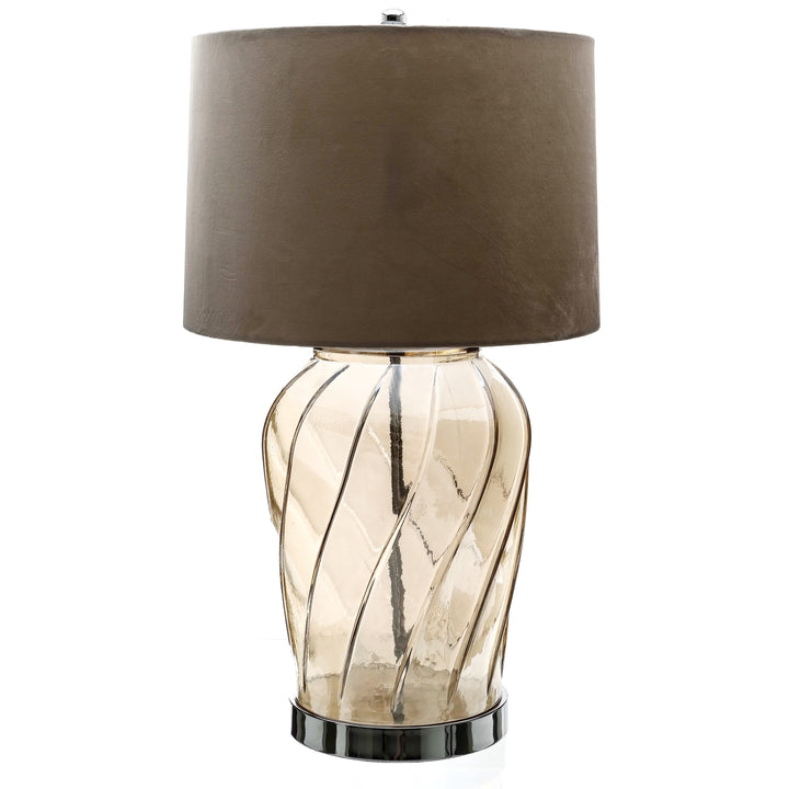 Hill Interiors 22073 Ambassador Metallic Glass Lamp With Velvet Shade