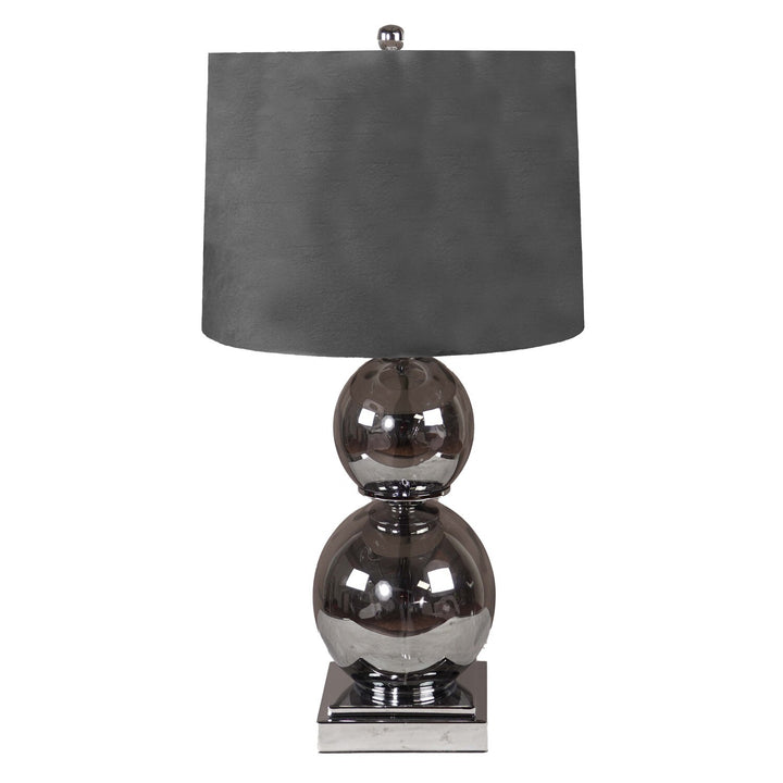 Hill Interiors 22074 Shamrock Metallic Glass Lamp With Velvet Shade