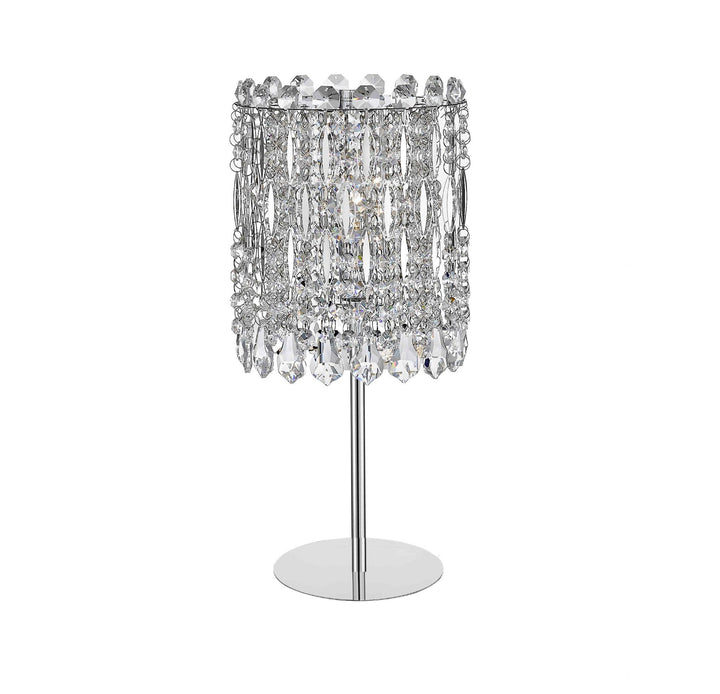 Impex CF1924/TL/CH Alita 1 Light Table Lamp Chrome Crystal