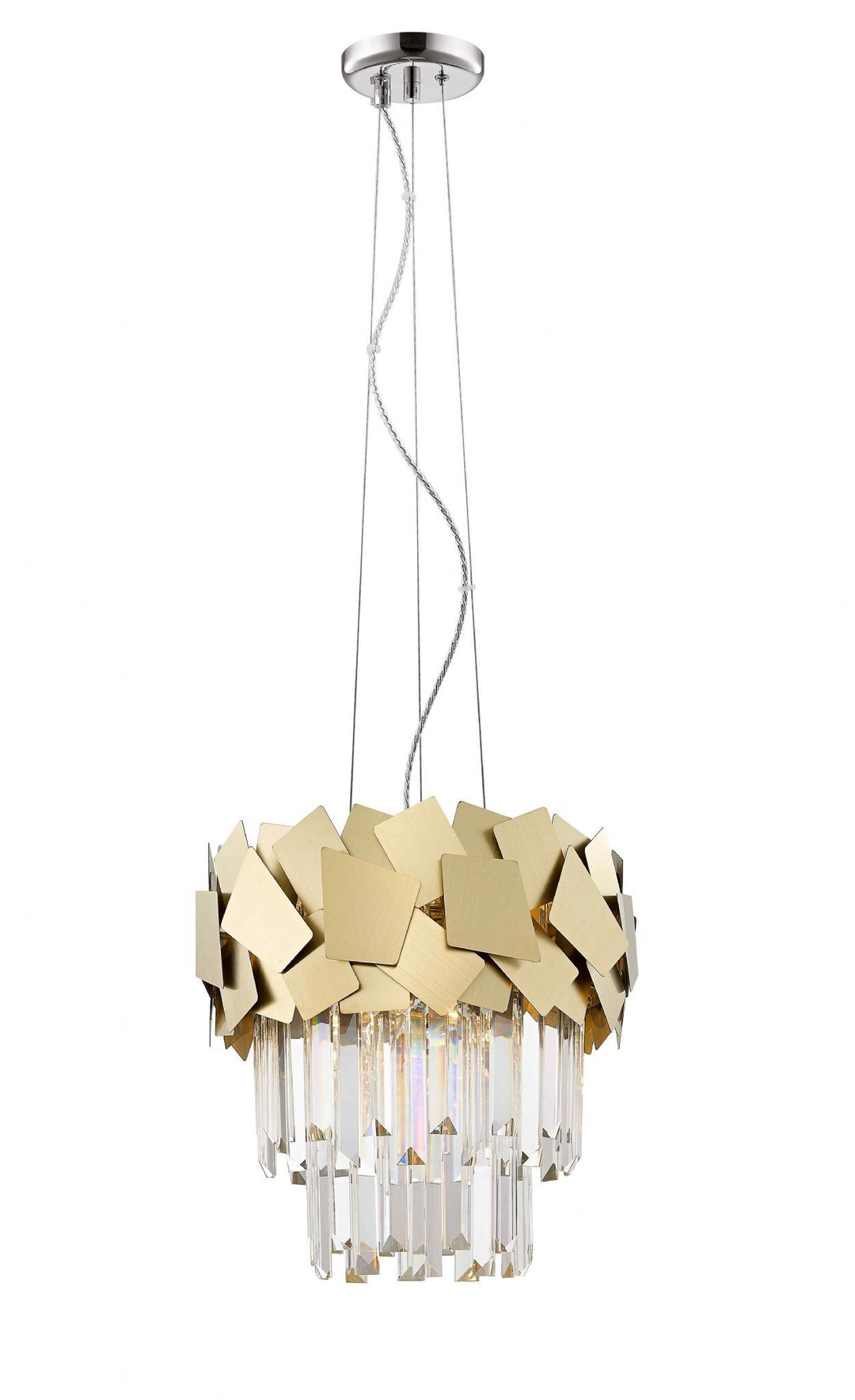 Impex CF1929/04/G Celine 4 Light Pendant Gold Crystal