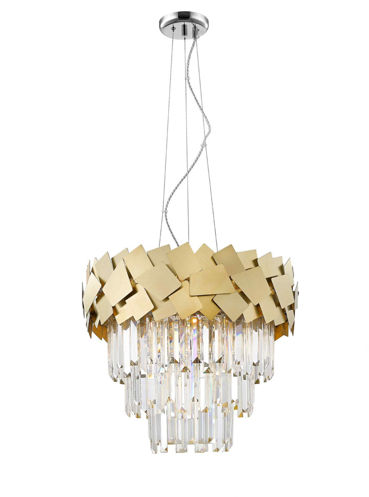 Impex CF1929/06/G Celine 6 Light Pendant Gold Crystal