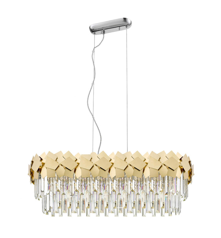 Impex CF1929/06/OBL/G Celine 6 Light Pendant Gold Crystal