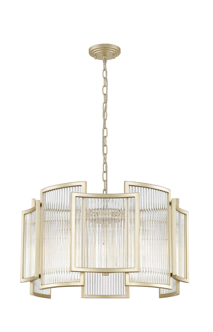 Impex CF2106/05A/MG Antigua 5 Light Pendant Gold Crystal