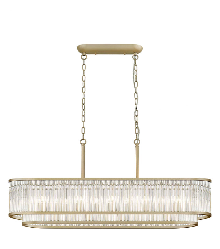 Impex CF2106/07/OBL/MG | Antigua Oblong Pendant | Gold Finish | Crystal Accents