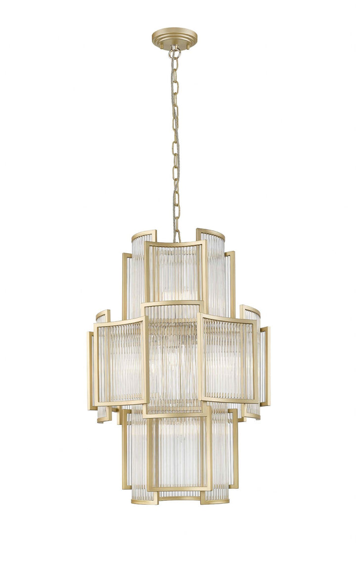 Impex CF2106/11/MG Antigua 11 Light Pendant Gold Crystal