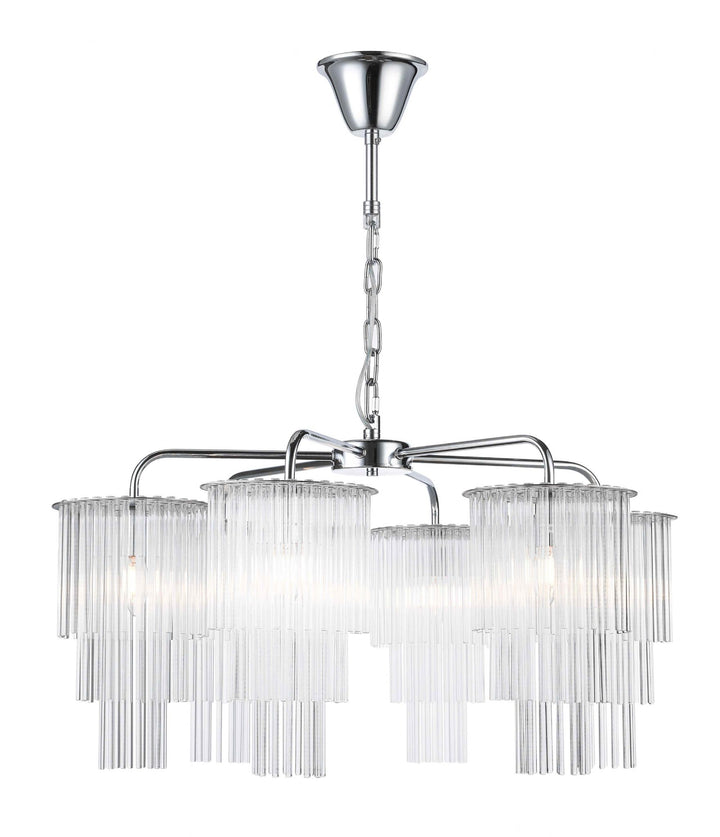 Impex CF2108/06/CH Panama 6 Light Pendant Chrome Crystal