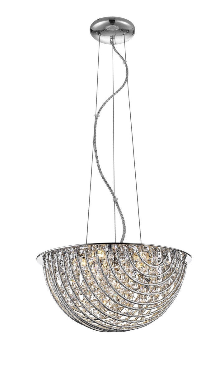 Impex CFH1801/05/CH Millie 5 Light Pendant Chrome Crystal