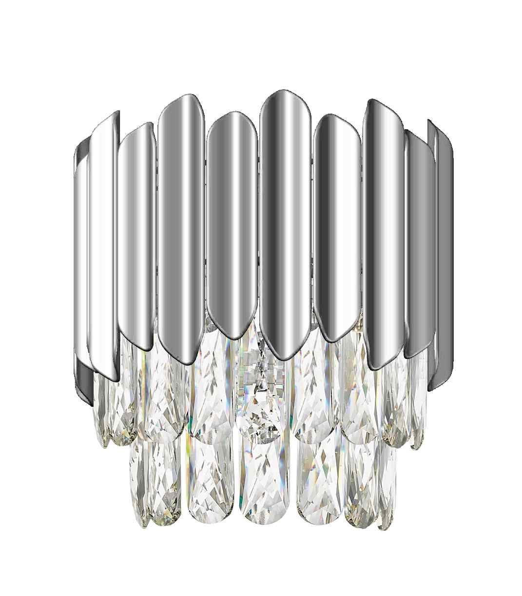 Impex CFH2103/01/WB/CH Grenada 1 Light Wall Light Chrome Crystal