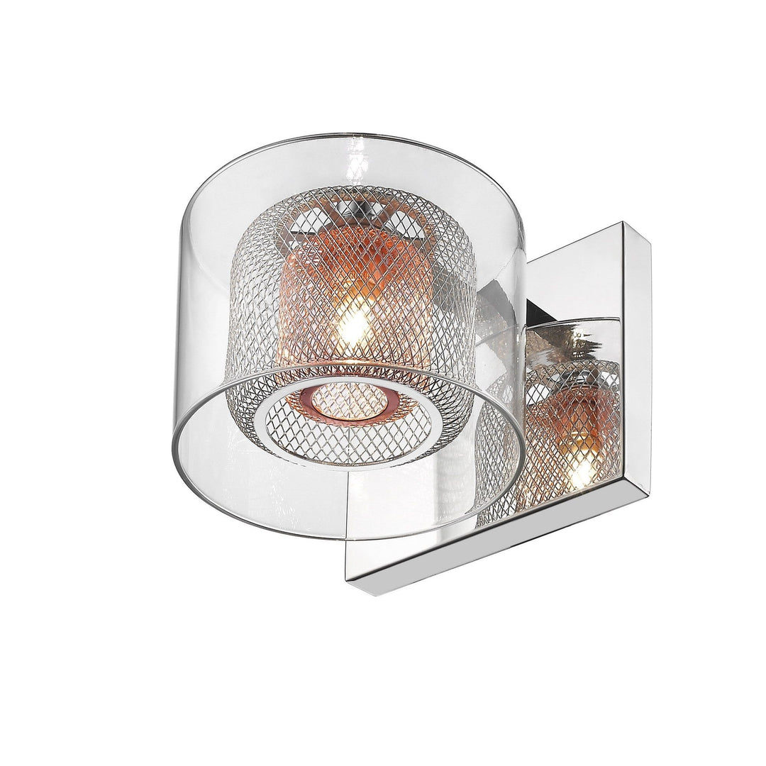 Impex PGH606101/01/WB/CH Laure 1 Light Glass Copper Mesh Wall