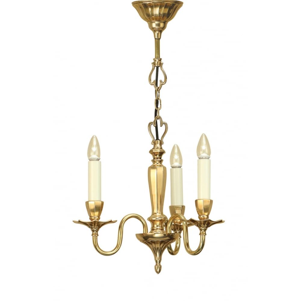 Interiors 1900 ABY1002P3 Asquith 3 Light Pendant Solid Brass Ivory