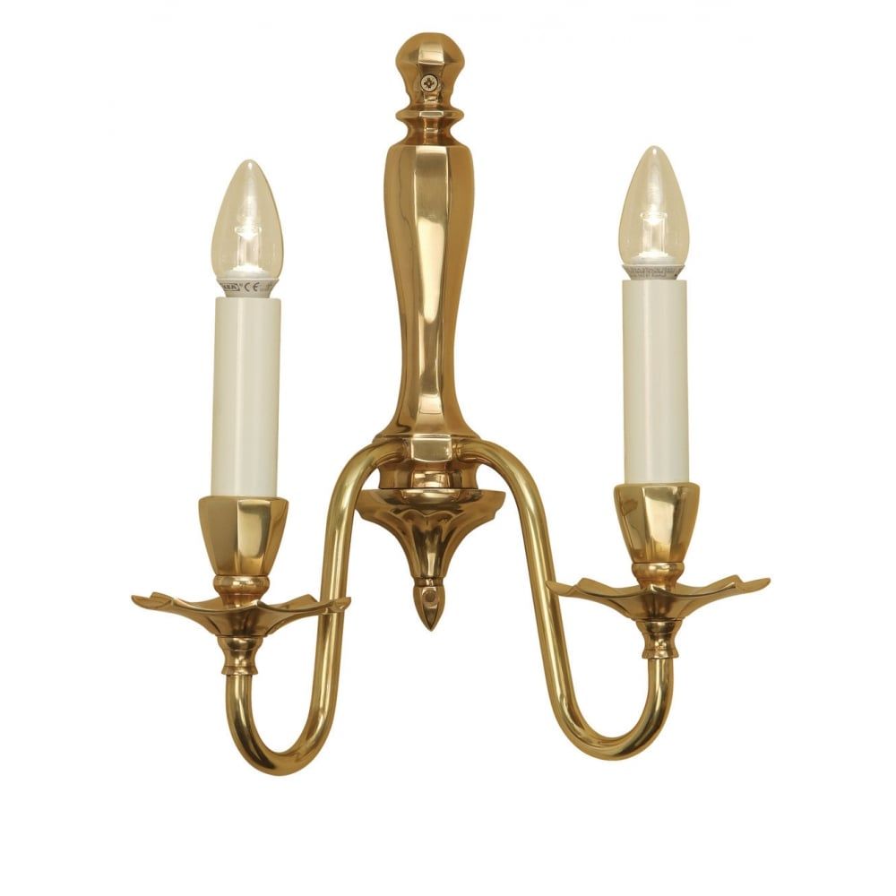 Interiors 1900 ABY1002W Asquith Twin Wall Solid Brass Ivory