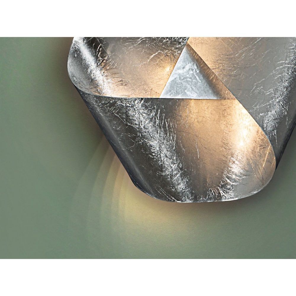 Schuller 154086 | Triada LED Wall Light | Sculptural Silver Leaf