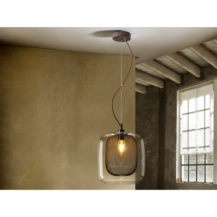 Schuller 653732 Fox 1 Light Pendant Light Brown Glass