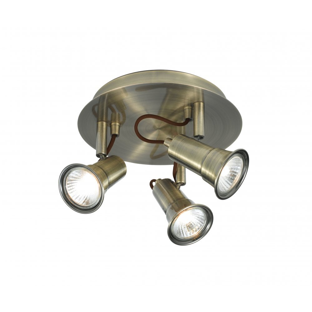 Searchlight 1223AB Eros - 3 Light Spotlight Disc Antique Brass