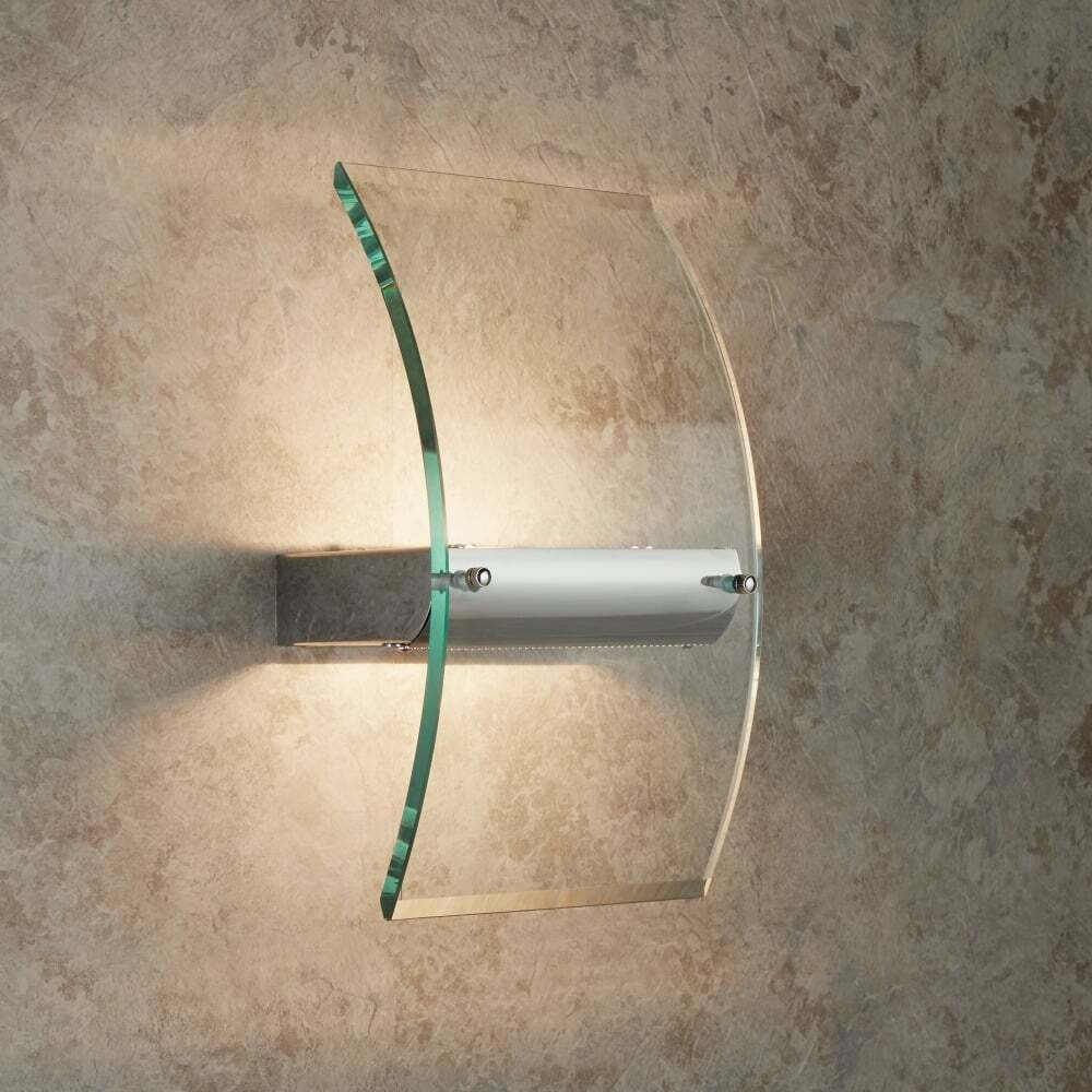 Searchlight 4115-LED Led Wall Bracket Bevelled Curved Glass Chrome