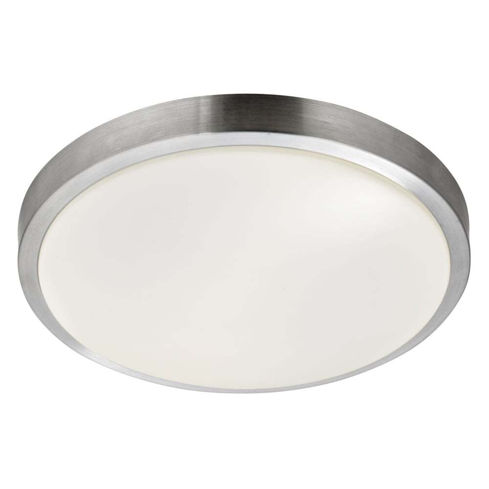 Searchlight 6245-33-LED LED Bathroom 1 Light Flush Aluminium Acrylic White Shade
