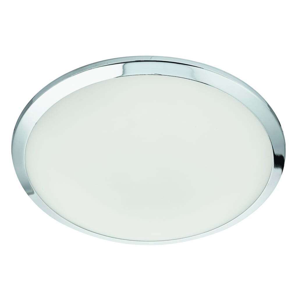 Searchlight 7938-30CC Led Bathroom Ip44 Flush Chrome Trim Frosted Glass Shade - Dia 30cm