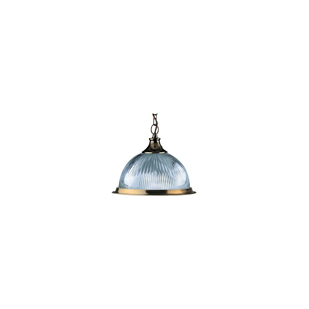 Searchlight 9369 | American Diner Pendant Light | Antique Brass with Clear Glass