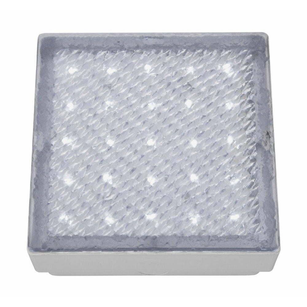 Searchlight 9913WH Led Recessed Indoor & Outdoor Walkover Clear 15cm Square White Led