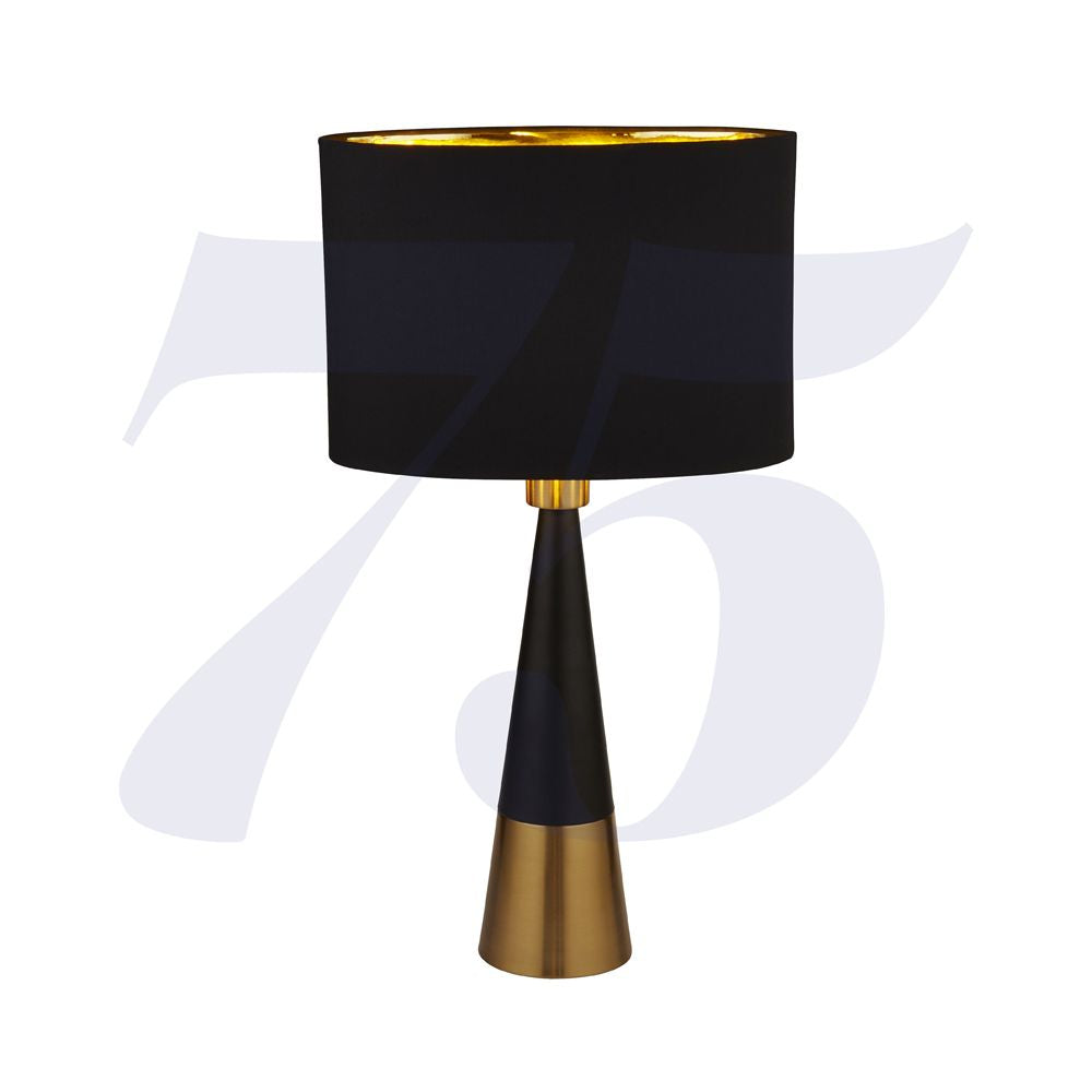 Searchlight Lighting 2743BGO Black And Antique Copper Pyramid Table Lamp