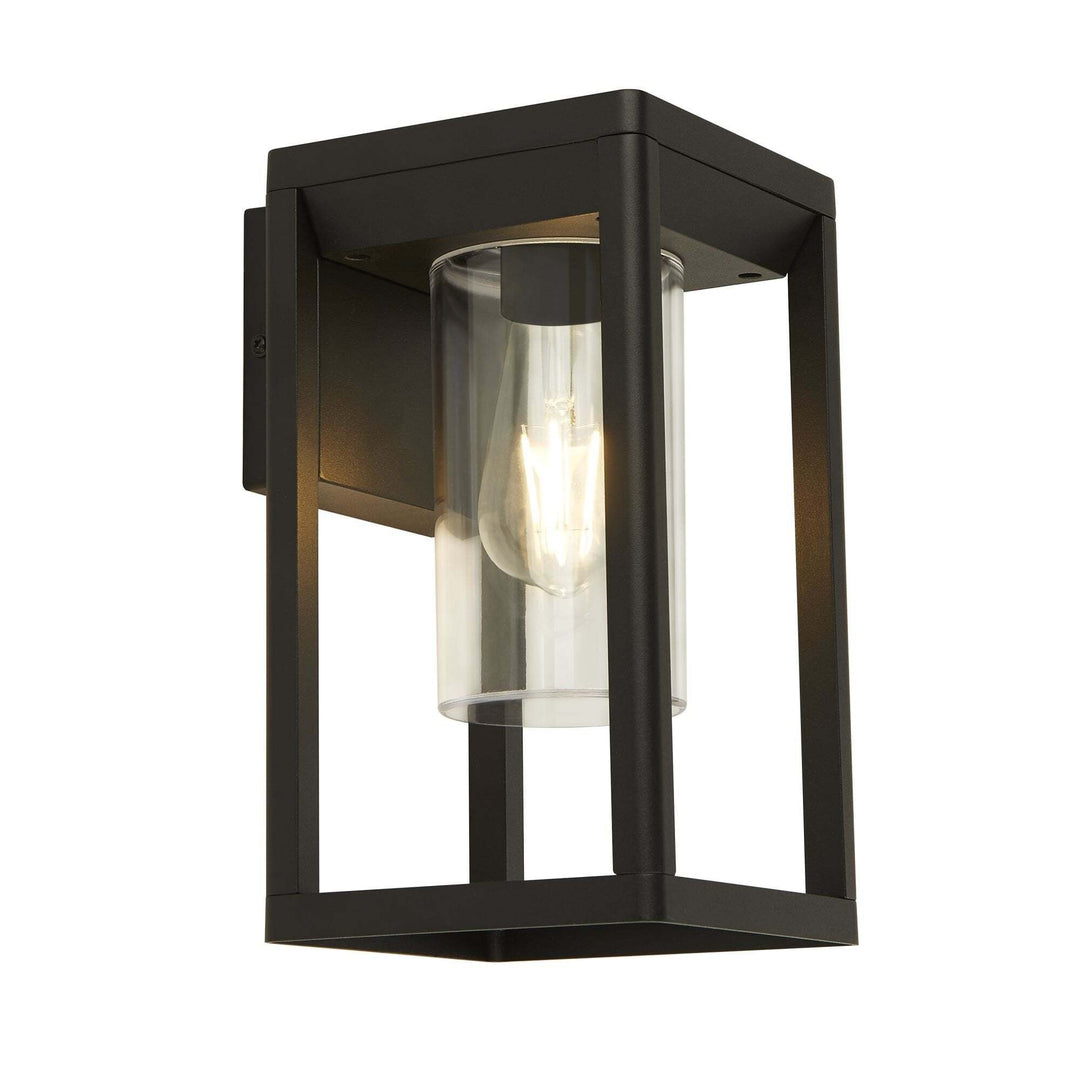 Searchlight Lighting 28731BK 1 Light Outdoor Wall Light Black With Clear Diffuser