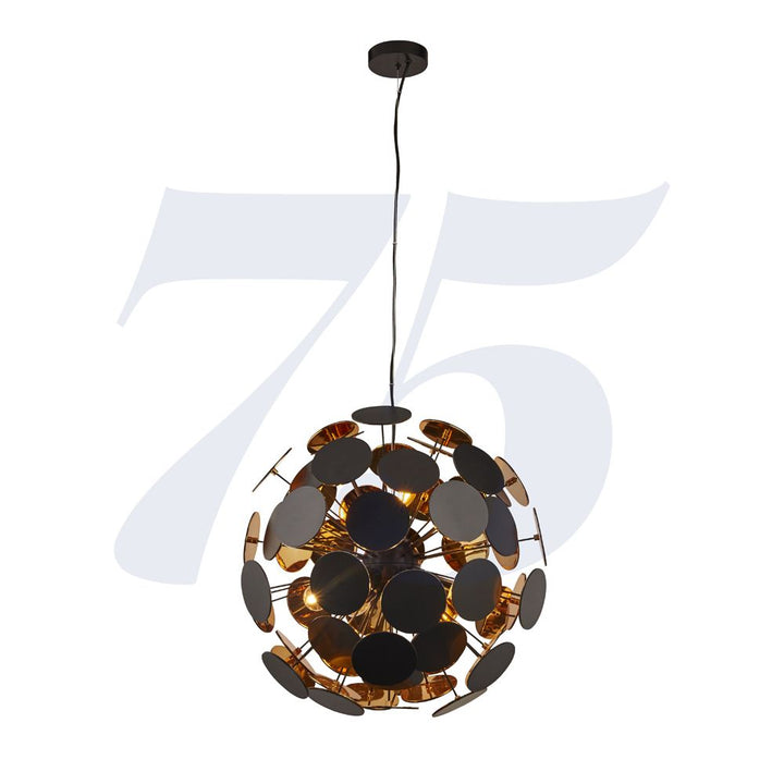 Searchlight Lighting 30766BG Discus 6 Light Black/gold Pendant