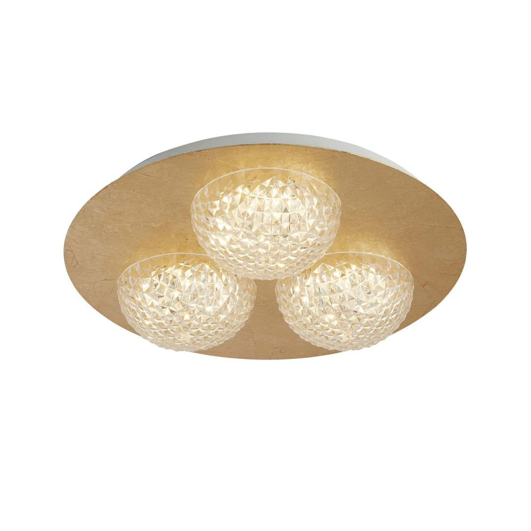 Searchlight Lighting 32511-3GO Celestia 3 Light Round LED Ceiling Light Gold Acrylic