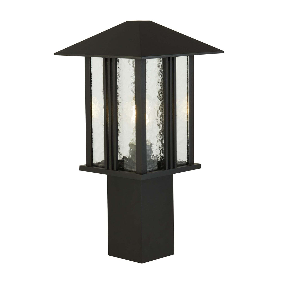 Searchlight Lighting 7925-450 Venice 1 Light Outdoor Post (450mm)Black With Water Glass