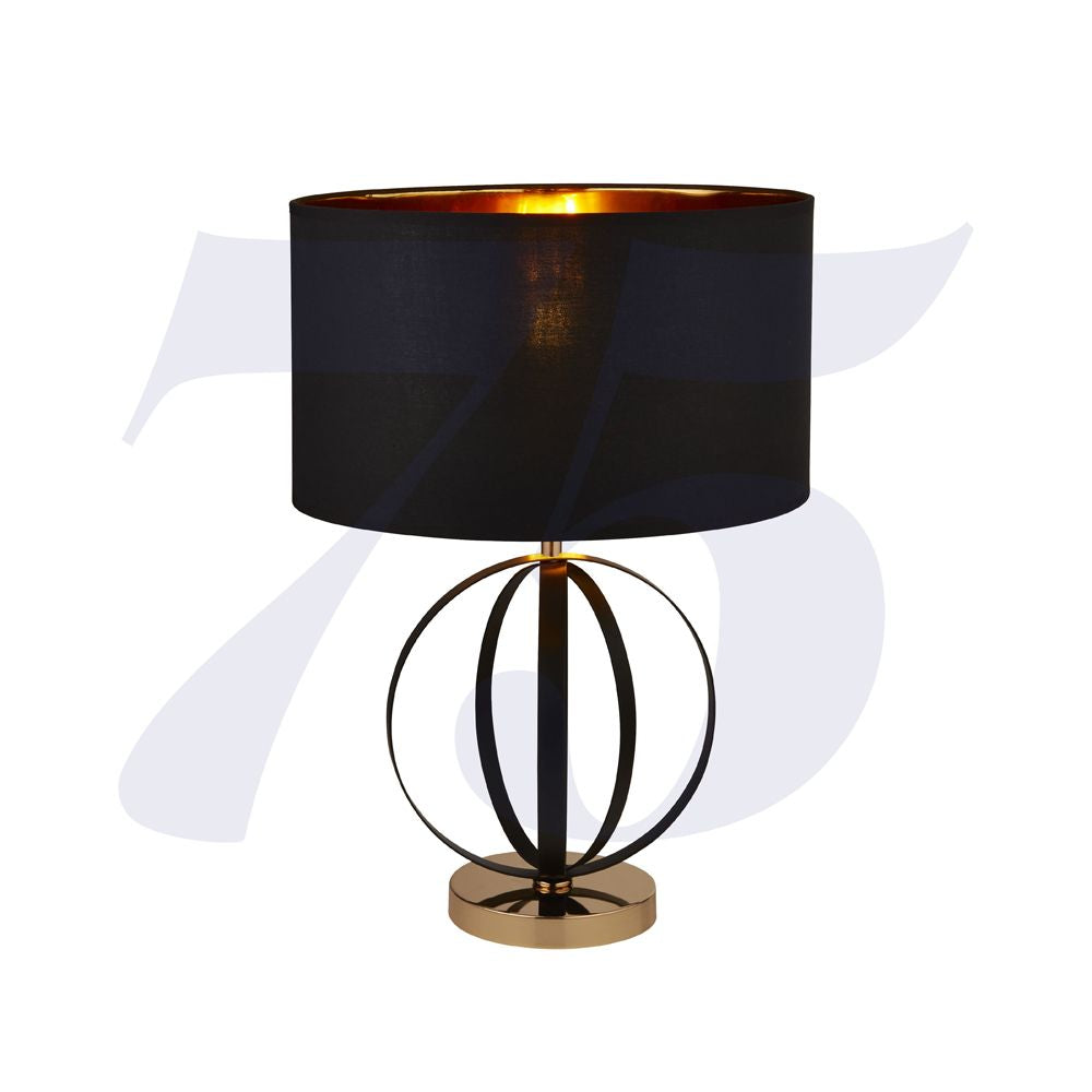 Searchlight 8072BGO | Table Lamp | Black Shade with Gold Inner