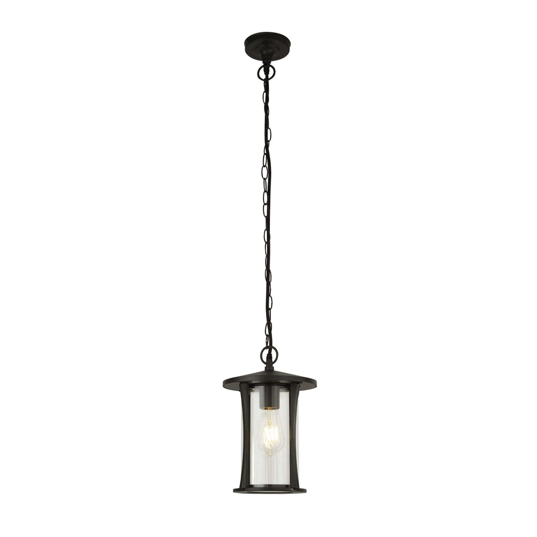 Searchlight Lighting 8476BK Pagoda 1 Light Outdoor Pendant Black With Clear Glass