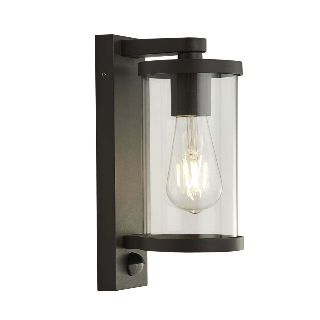 Searchlight Lighting 8631BK 1 Light Outdoor Wall/porch Light With PIR Black With Clear Glass