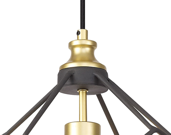 Nelson Lighting NL71289 Davie Medium Pendant Painted Gold & Sand Black