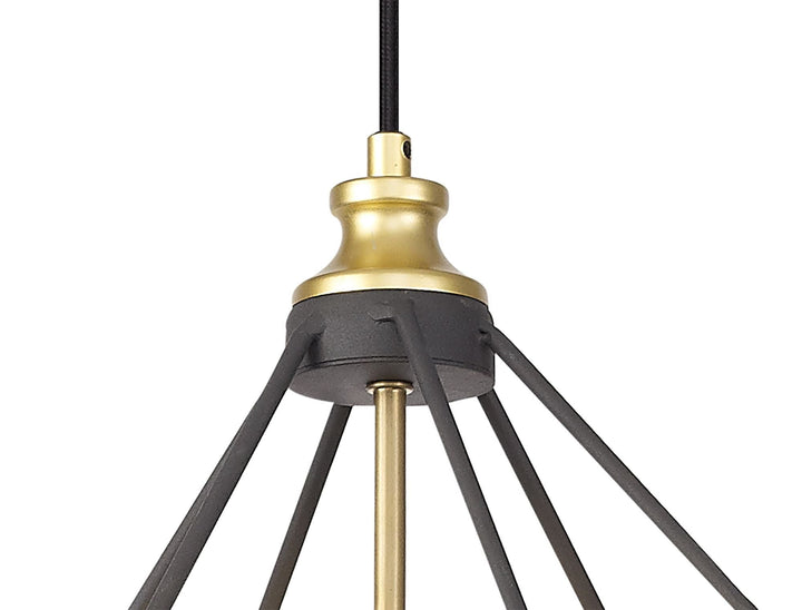 Nelson Lighting NL71299 Davie Large Pendant Painted Gold & Sand Black