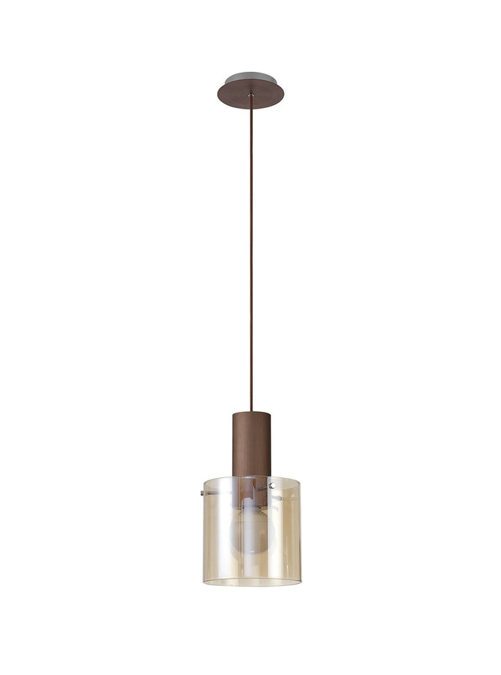 Nelson Lighting NL82619 Blade Single Pendant Adjustable Mocha/Amber Glass