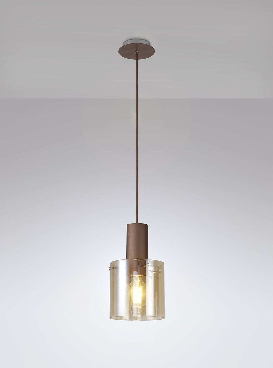 Nelson Lighting NL82619 Blade Single Pendant Adjustable Mocha/Amber Glass