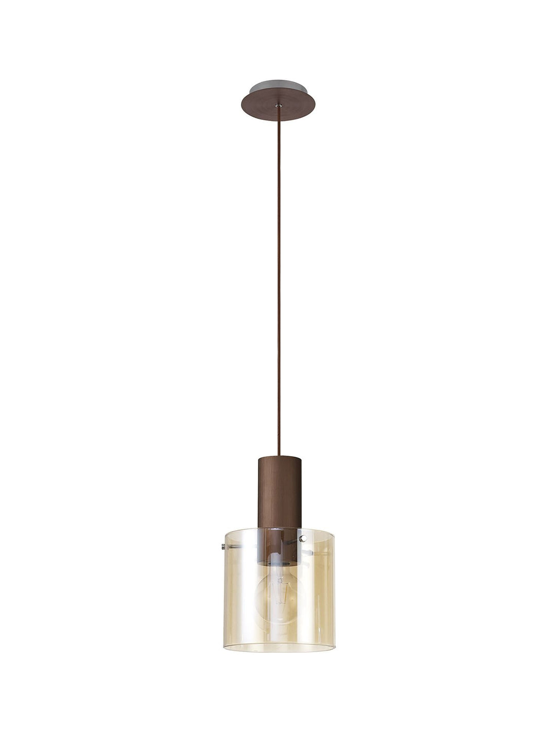 Nelson Lighting NL82619 Blade Single Pendant Adjustable Mocha/Amber Glass