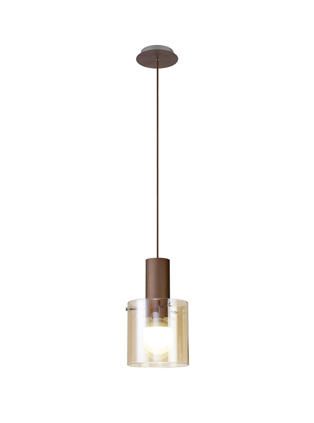 Nelson Lighting NL82619 Blade Single Pendant Adjustable Mocha/Amber Glass