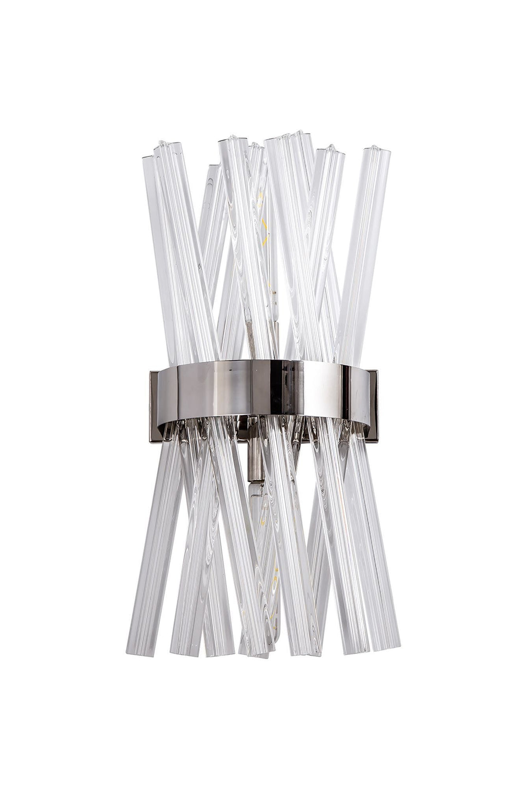 Nelson Lighting NL83599 | Clover 2-Light Wall Sconce | Polished Nickel and Clear Glass