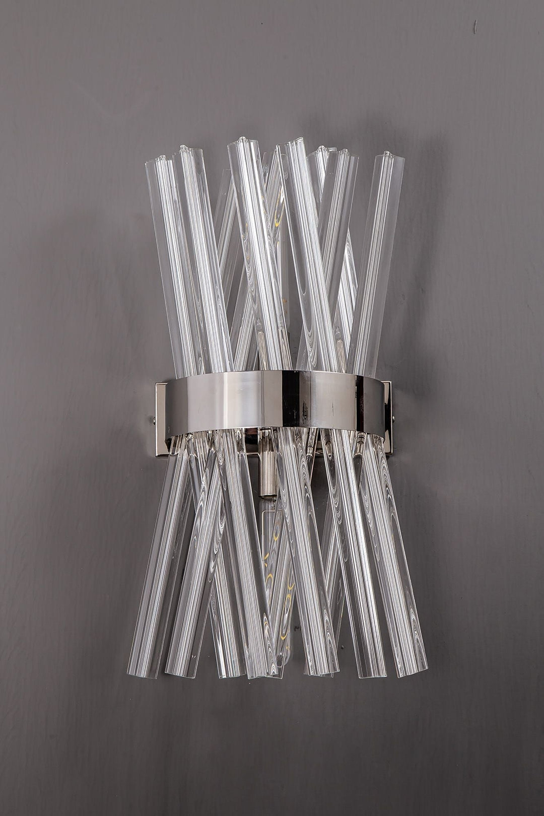 Nelson Lighting NL83599 | Clover 2-Light Wall Sconce | Polished Nickel and Clear Glass